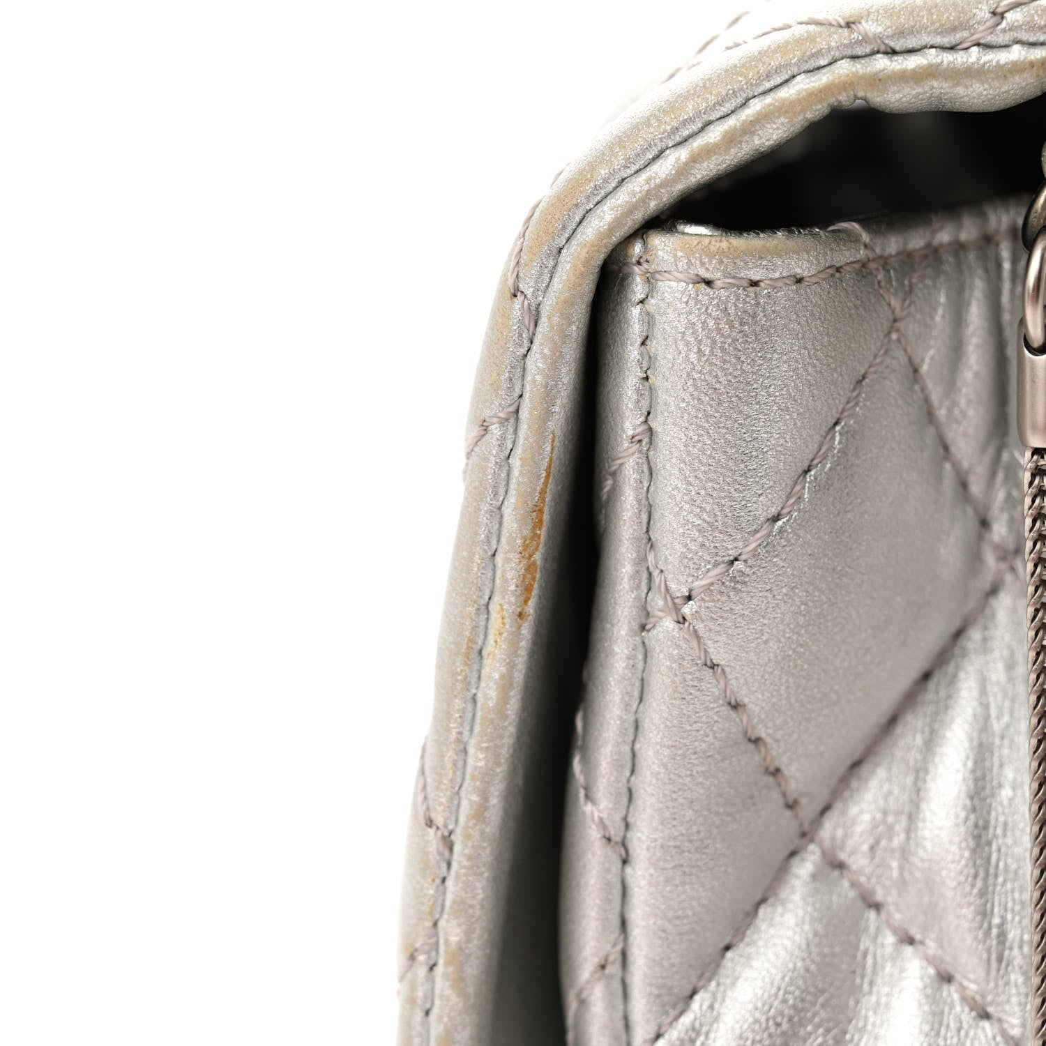 Chanel Metallic Lambskin Quilted Snake Chain 2.55 Reissue Flap Silver 13 of 19