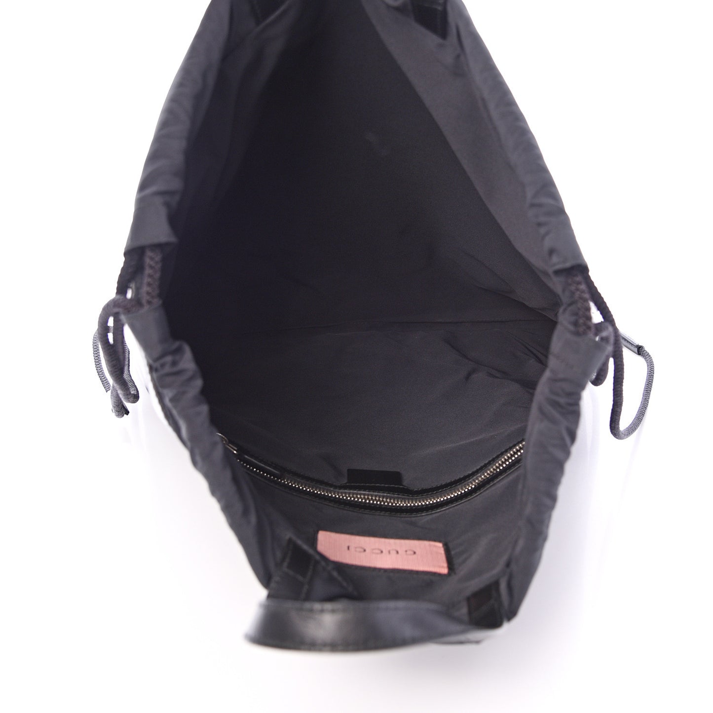 Calfskin Small GucciGhost Drawstring Backpack Black