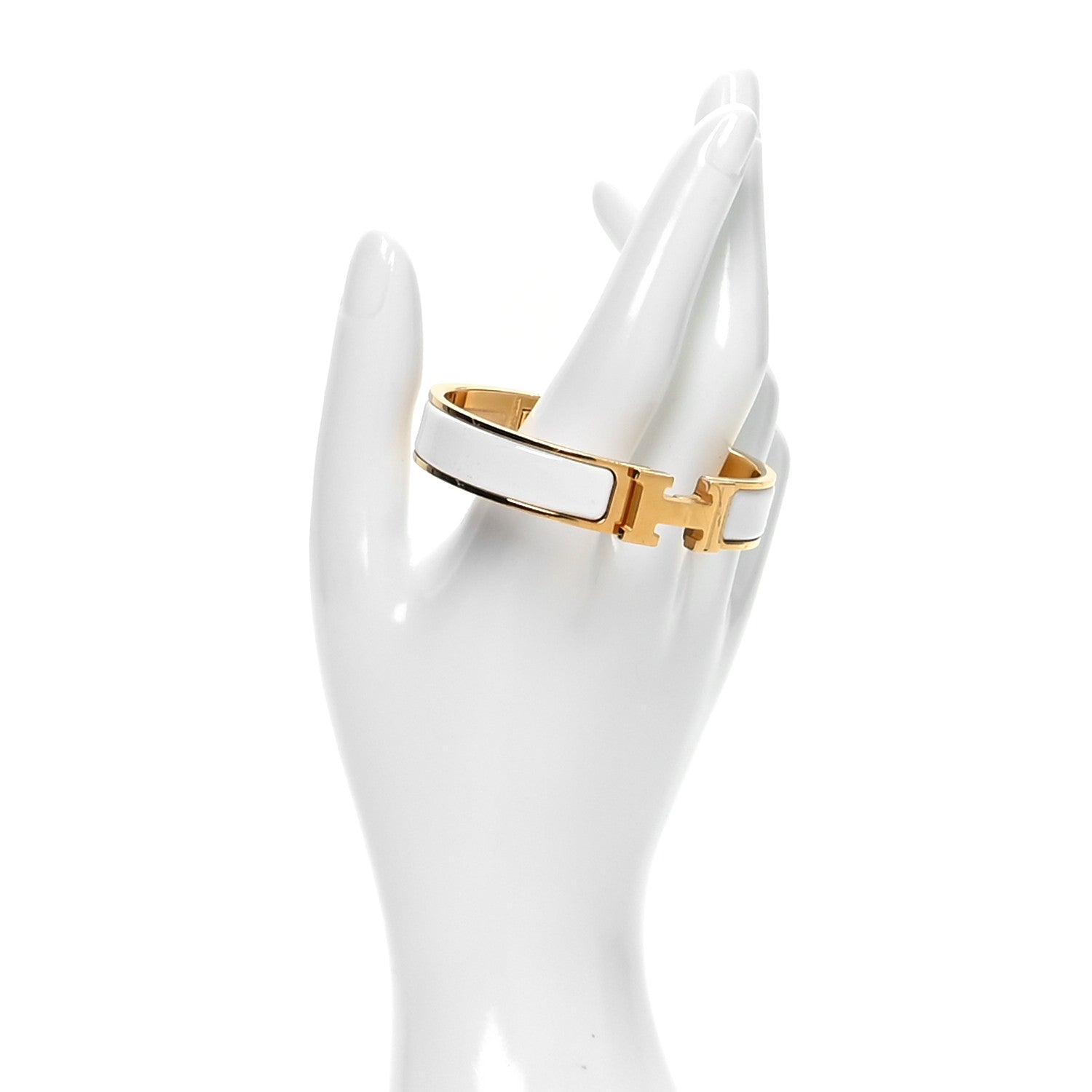 Hermes Enamel Narrow Clic Clac H Bracelet PM White 2 of 6
