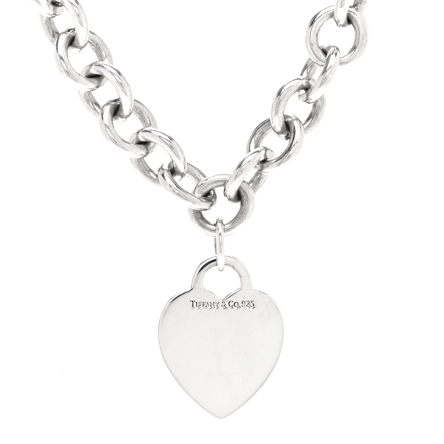 Sterling Silver Heart Tag Necklace