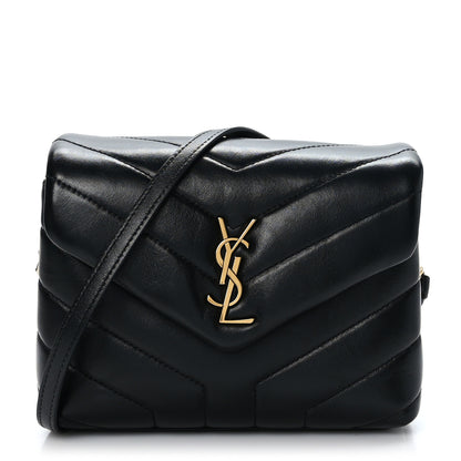 Saint Laurent Calfskin Y Quilted Monogram Toy Loulou Crossbody Bag Black 1 of 9