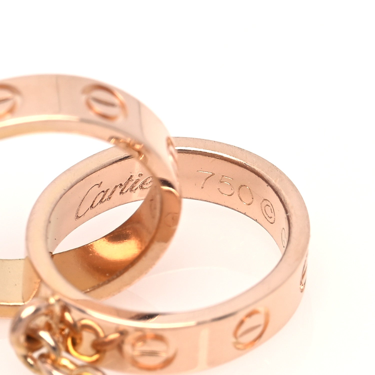 Cartier 18K Pink Gold Interlocking LOVE Necklace 6 of 6