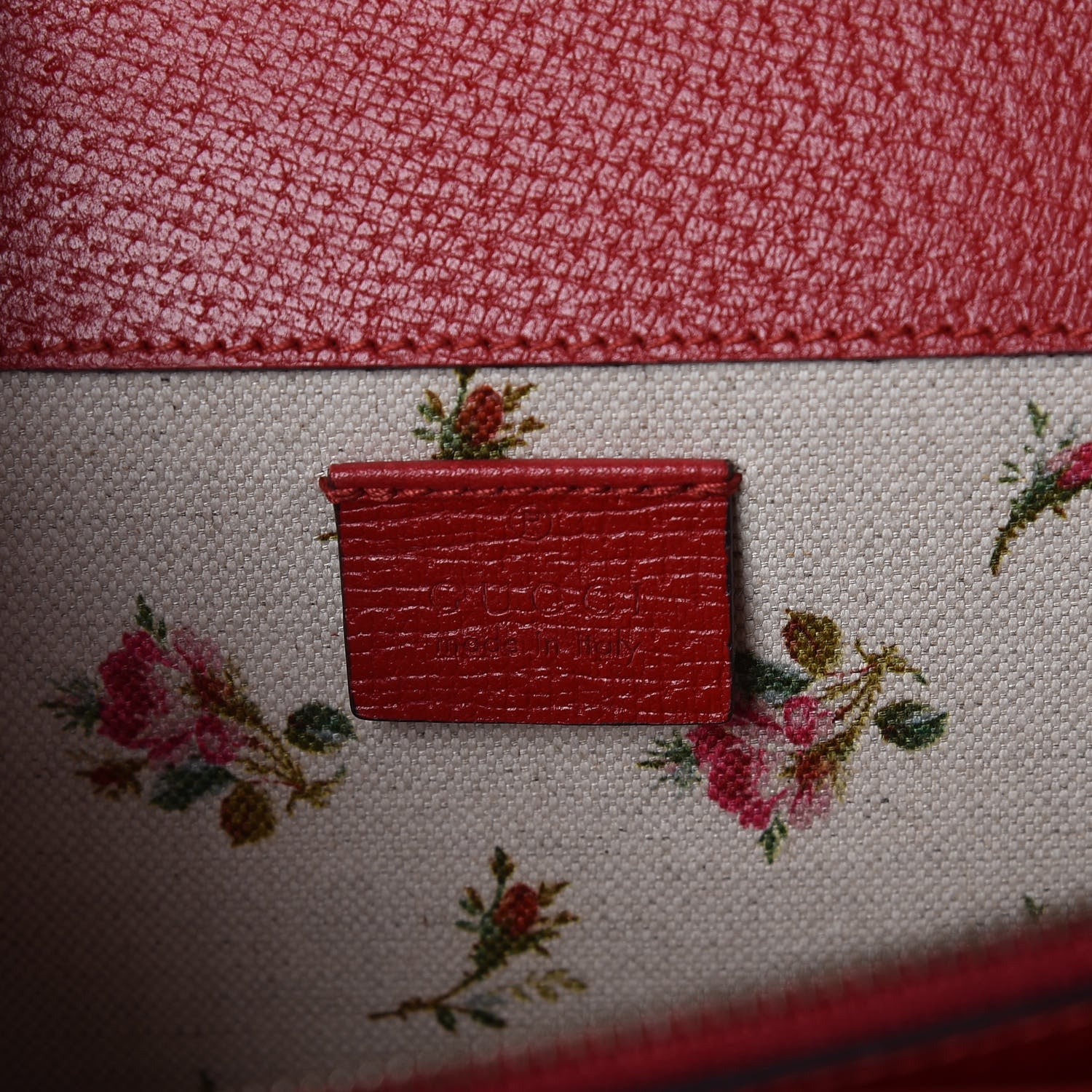 Gucci Calfskin Web Floral Embroidered Small Dionysus Shoulder Bag Hibiscus Red 6 of 9
