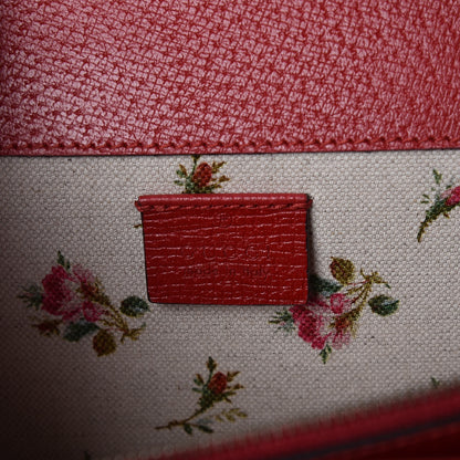 Gucci Calfskin Web Floral Embroidered Small Dionysus Shoulder Bag Hibiscus Red 6 of 9