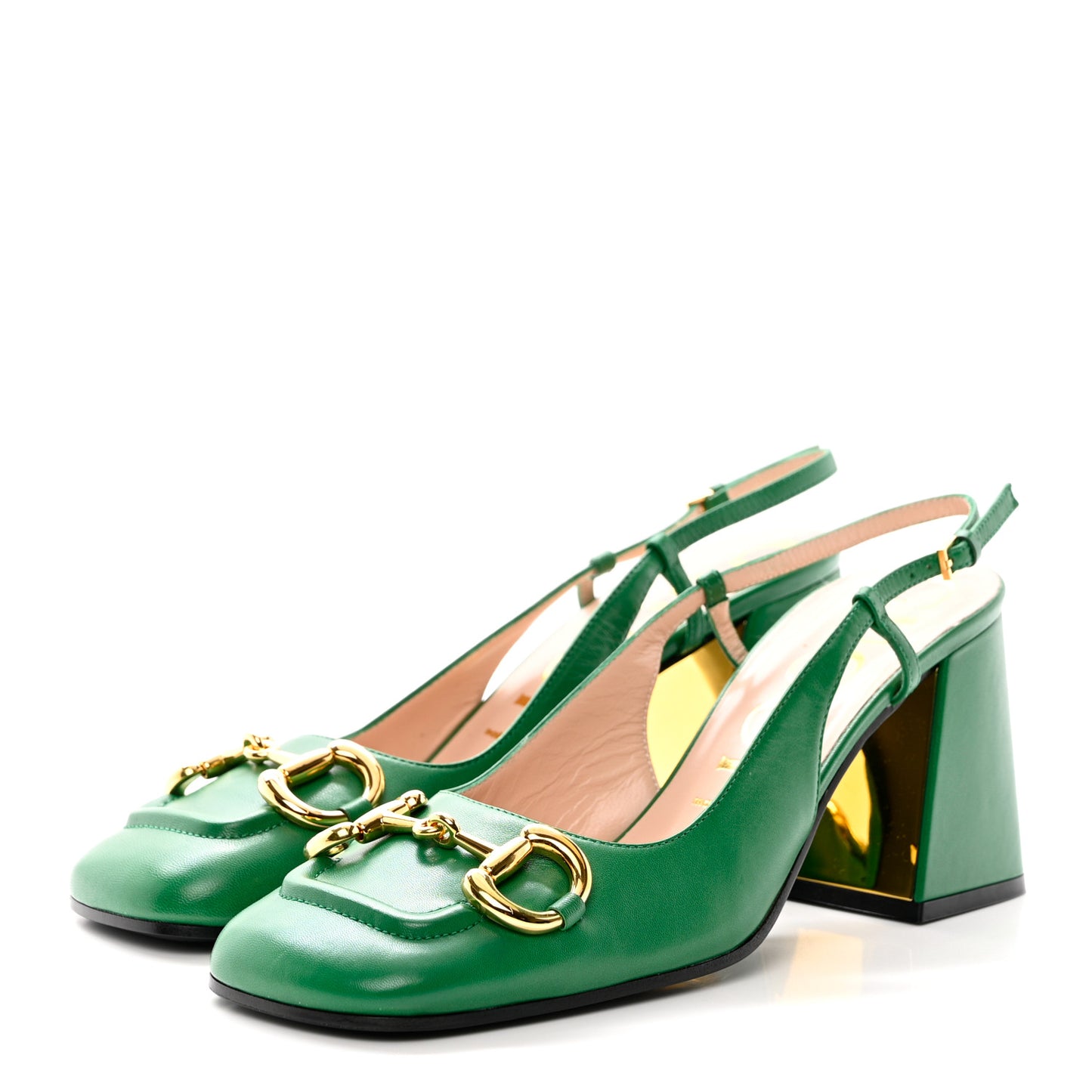 Malaga Kid Horsebit 75mm Slingback Pumps 39 New Shamarock