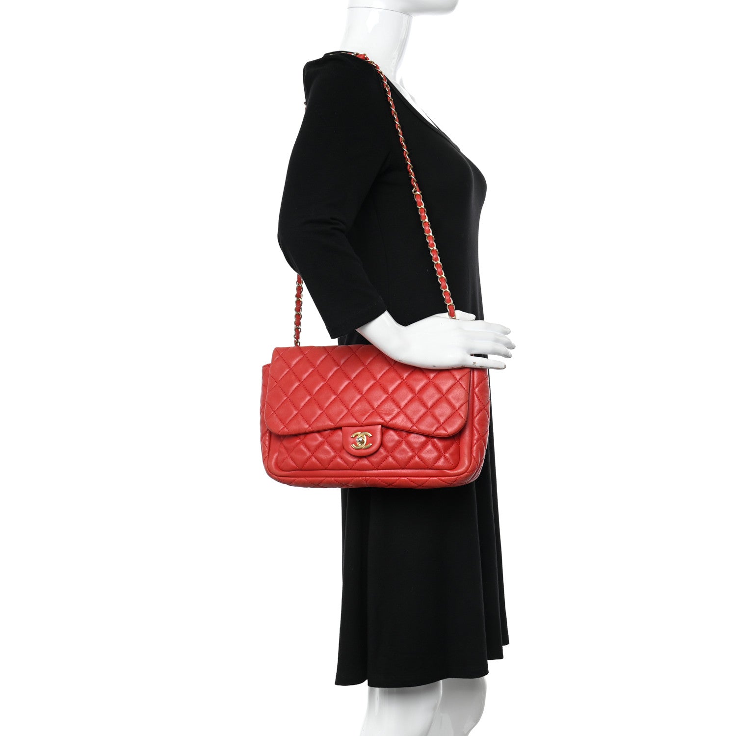 Chanel Lambskin Quilted Now and Forever Flap Red 2 of 12