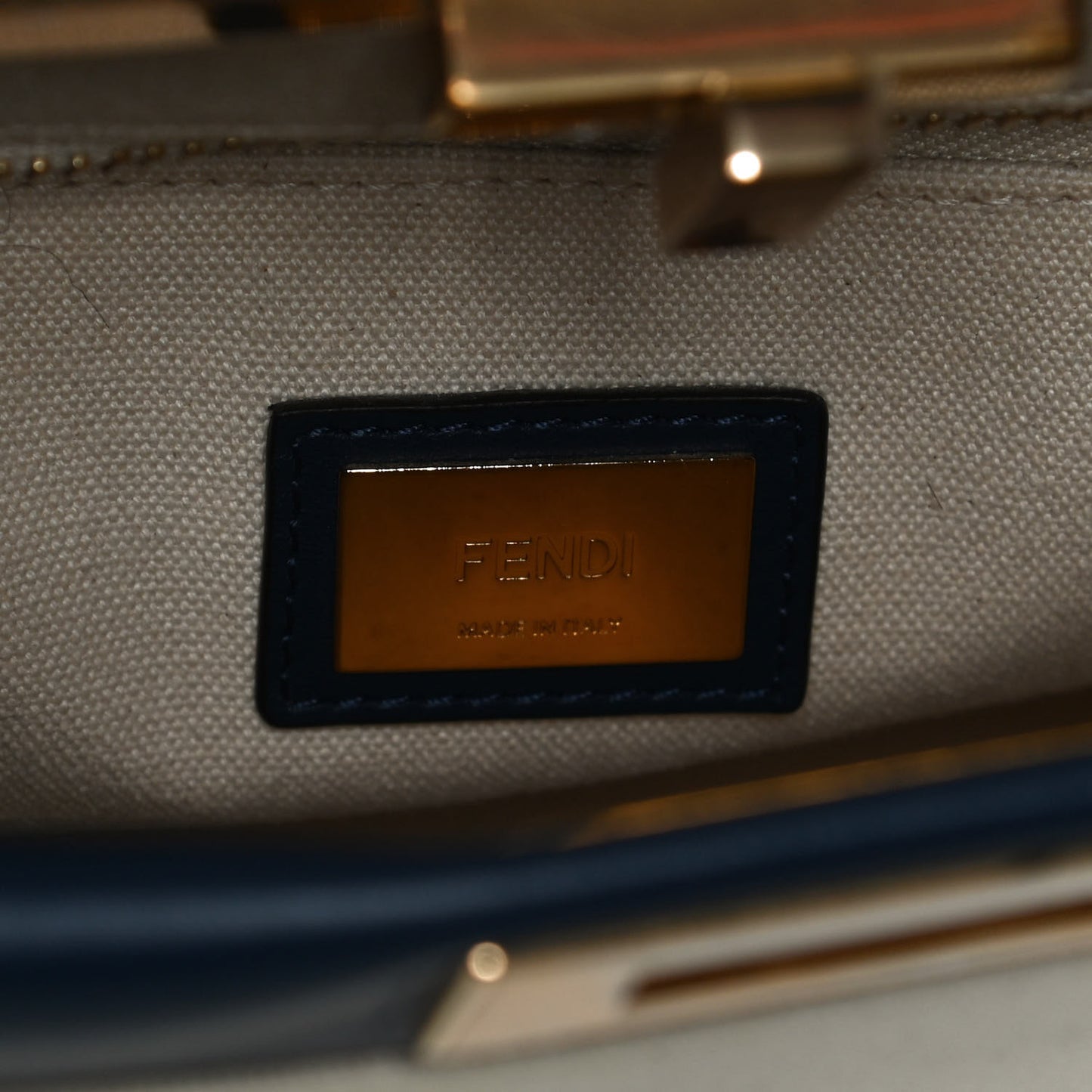 Canvas Crocodile Embossed Medium Peekaboo Iconic Satchel White Navy Red