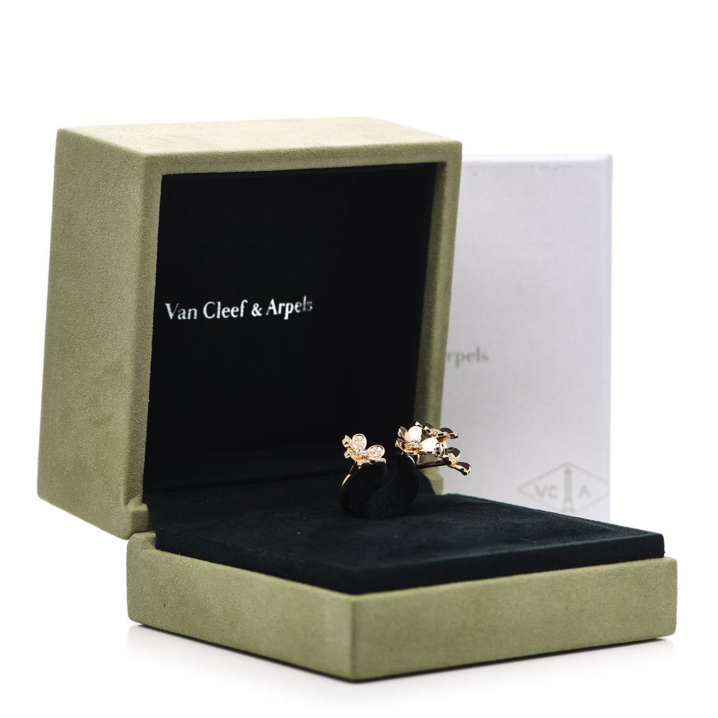 18K Yellow Gold Diamond Frivole Between The Finger Ring 53 6.5