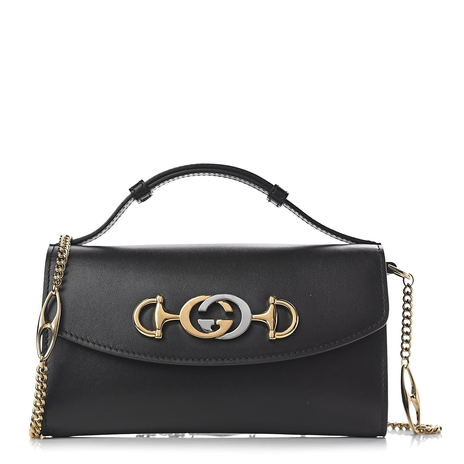 Gucci Smooth Calfskin Mini Zumi Shoulder Bag Black 1 of 13