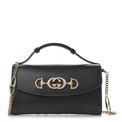 Gucci Smooth Calfskin Mini Zumi Shoulder Bag Black 1 of 13