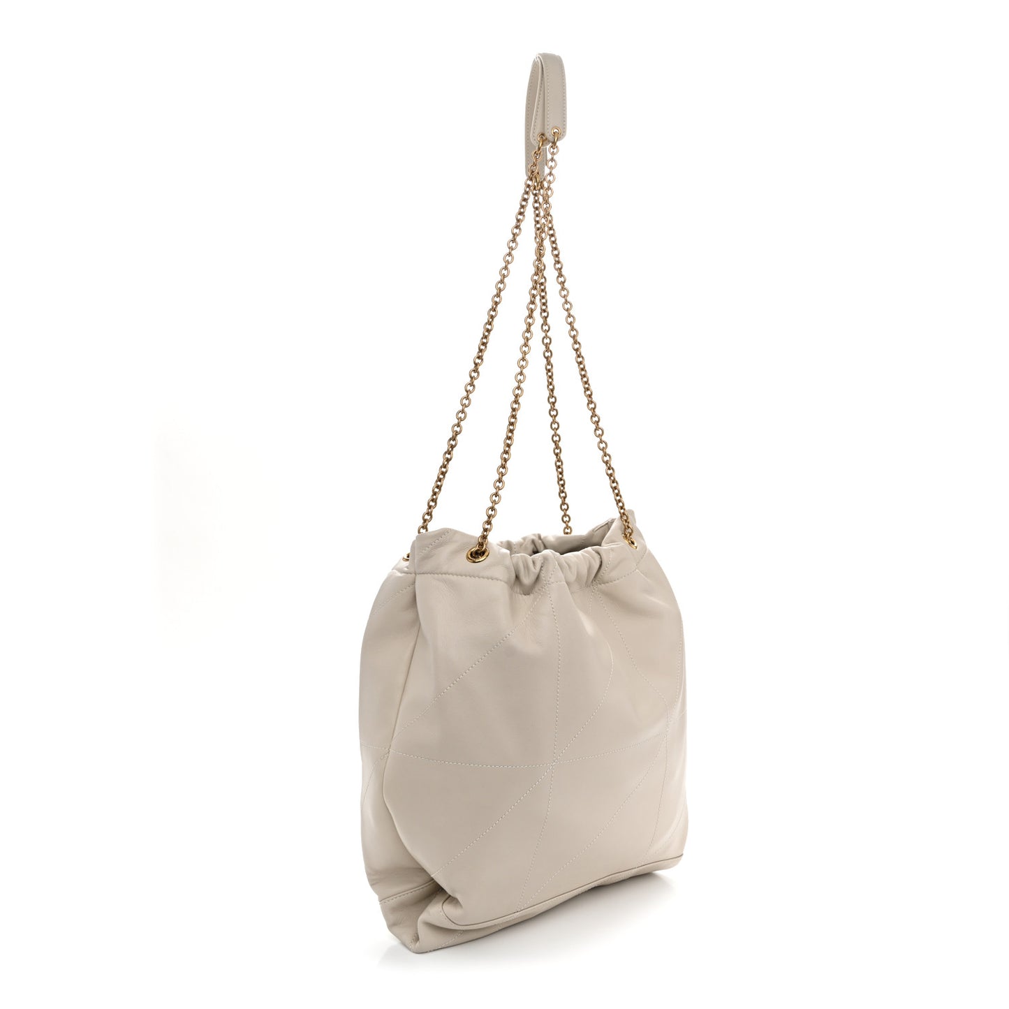 Lambskin Matelasse Monogram Medium Jamie 4.3 Pochon Crema Soft