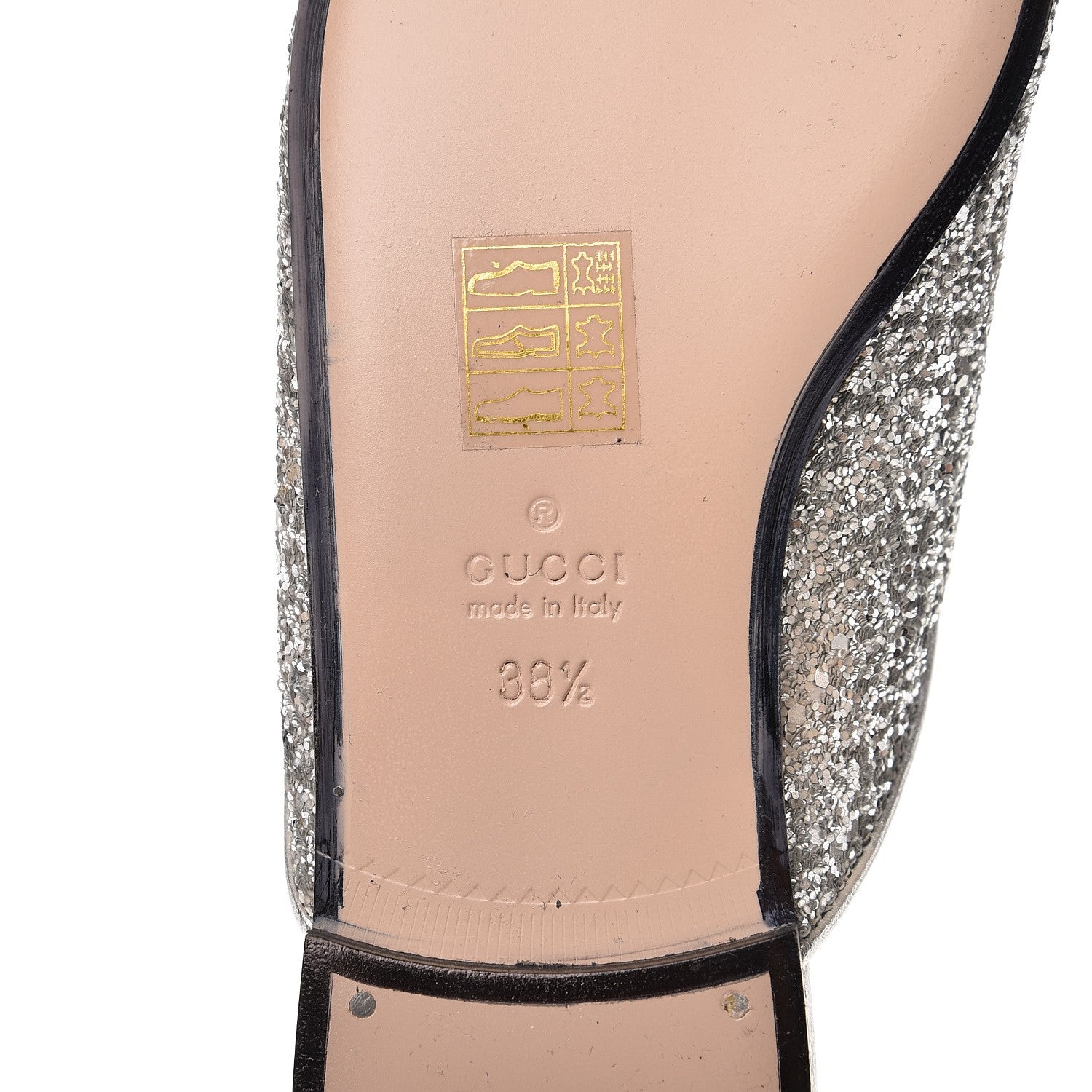 Gucci Glitter Princetown Slippers 38.5 Silver 8 of 10