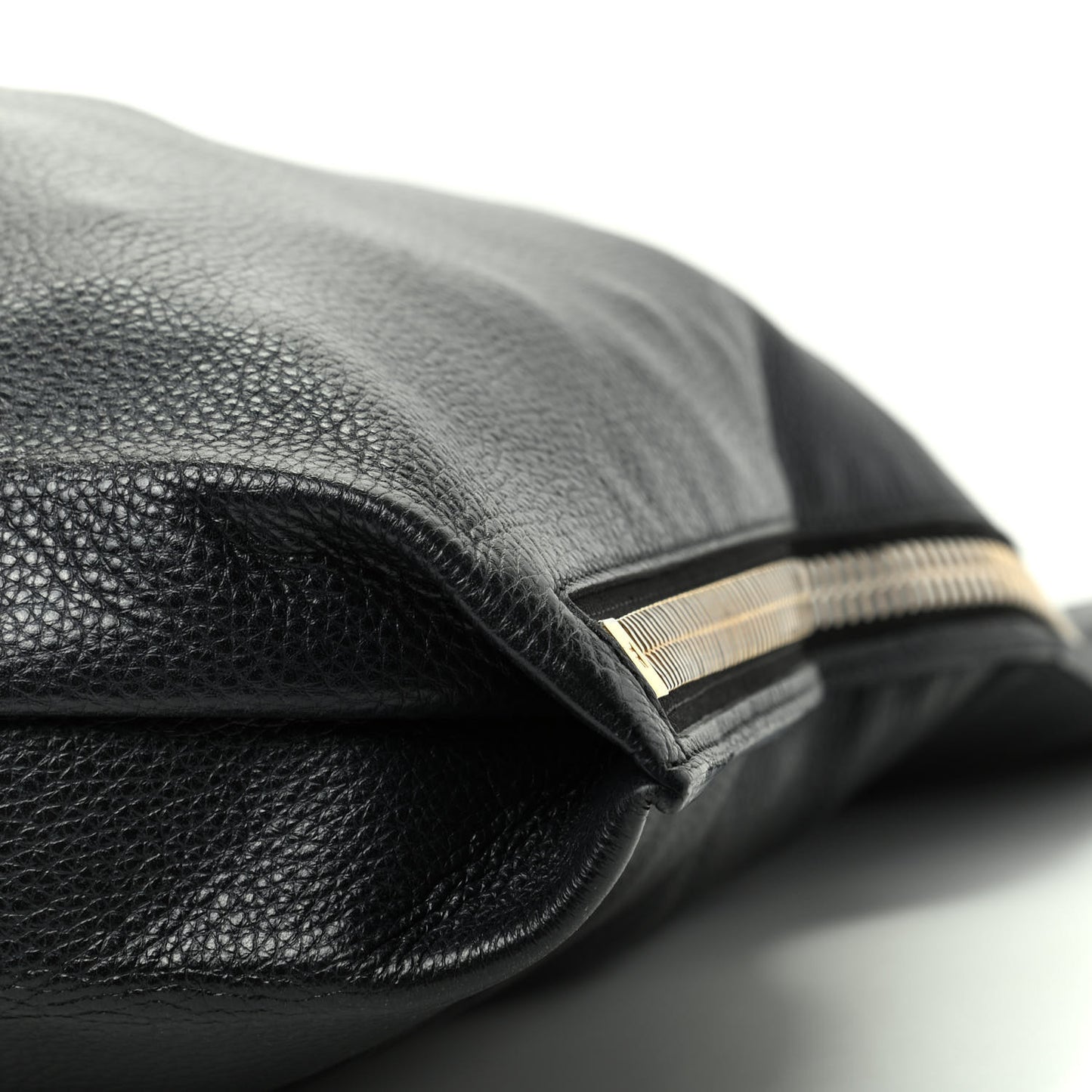 Grained Calfskin Large Alix Padlock Zip Shoulder Bag Black
