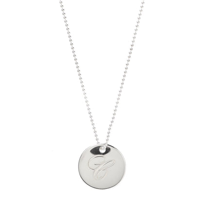 Tiffany Sterling Silver Letter C Disc Pendant Necklace 1 of 5