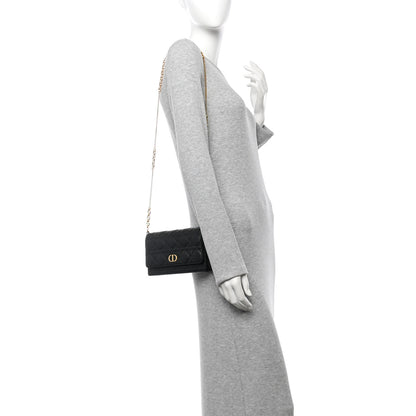 Christian Dior Supple Calfskin Caro Pouch with Chain Black 2 of 14