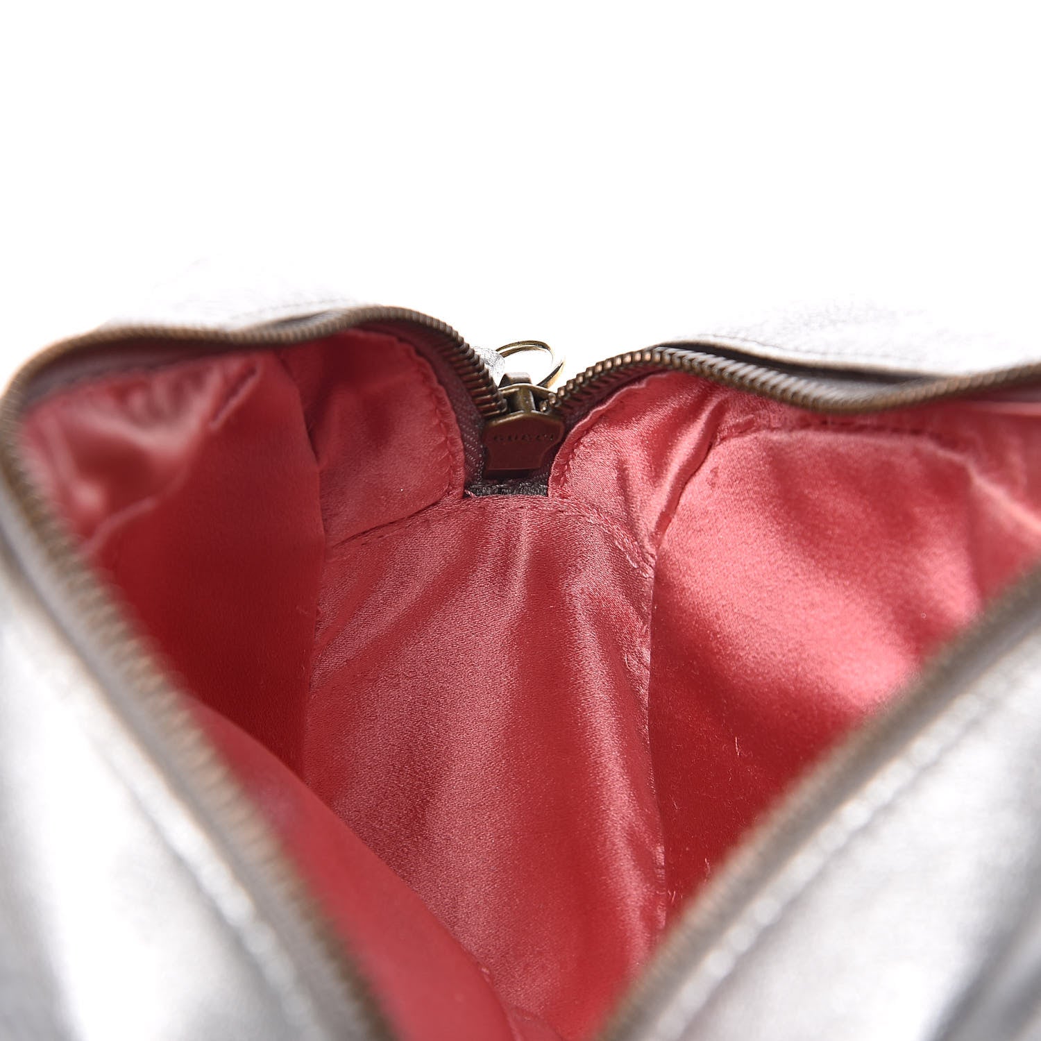 Gucci Metallic Calfskin Matelasse Studded Small Pearly GG Marmont Chain Shoulder Bag Silver 18 of 18