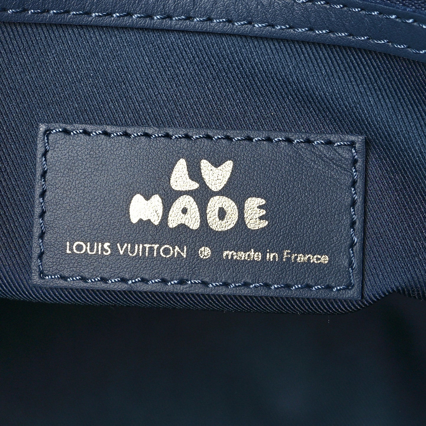 X NIGO Taurillon Monogram Denim Drip Keepall Bandouliere 50 Blue