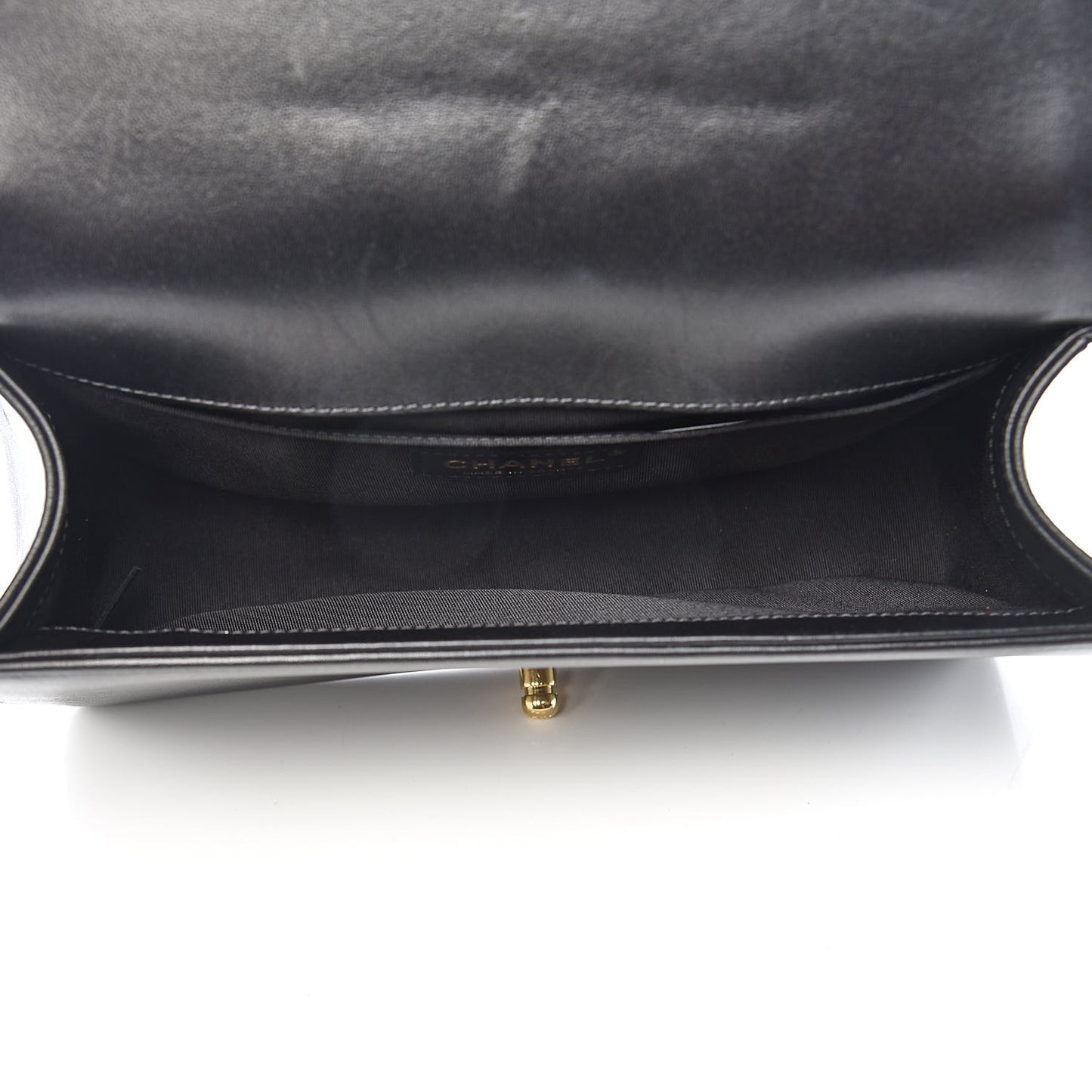 Lambskin Quilted Medium Boy Flap Black