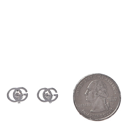 Gucci 18K White Gold GG Tissue Stud Earrings 2 of 5