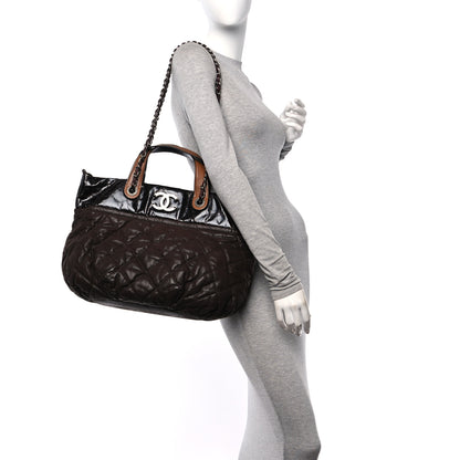Chanel Iridescent Calfskin Quilted Large In The Mix Tote Dark Brown 2 of 11