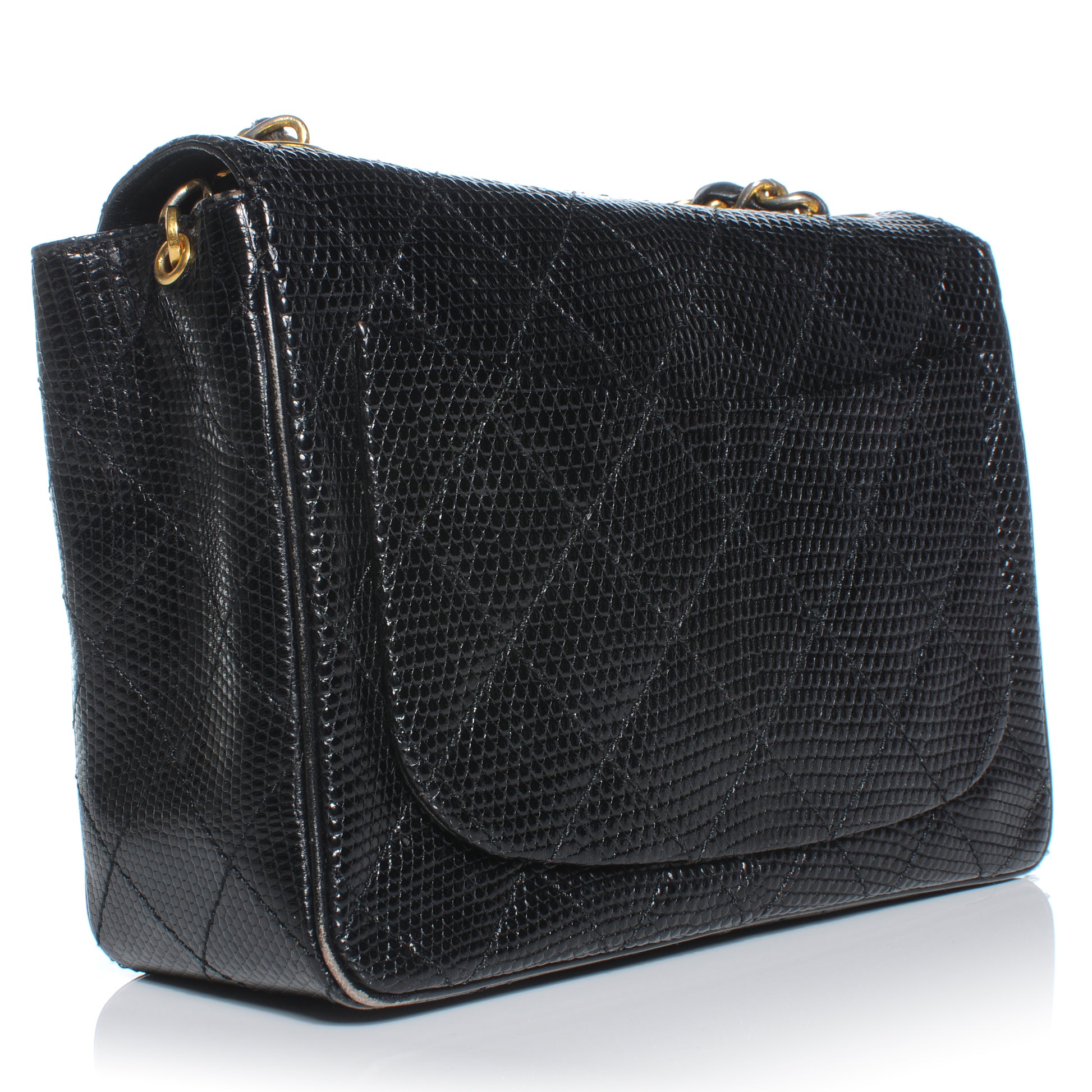 Chanel Lizard Mini Square Flap Black 3 of 9