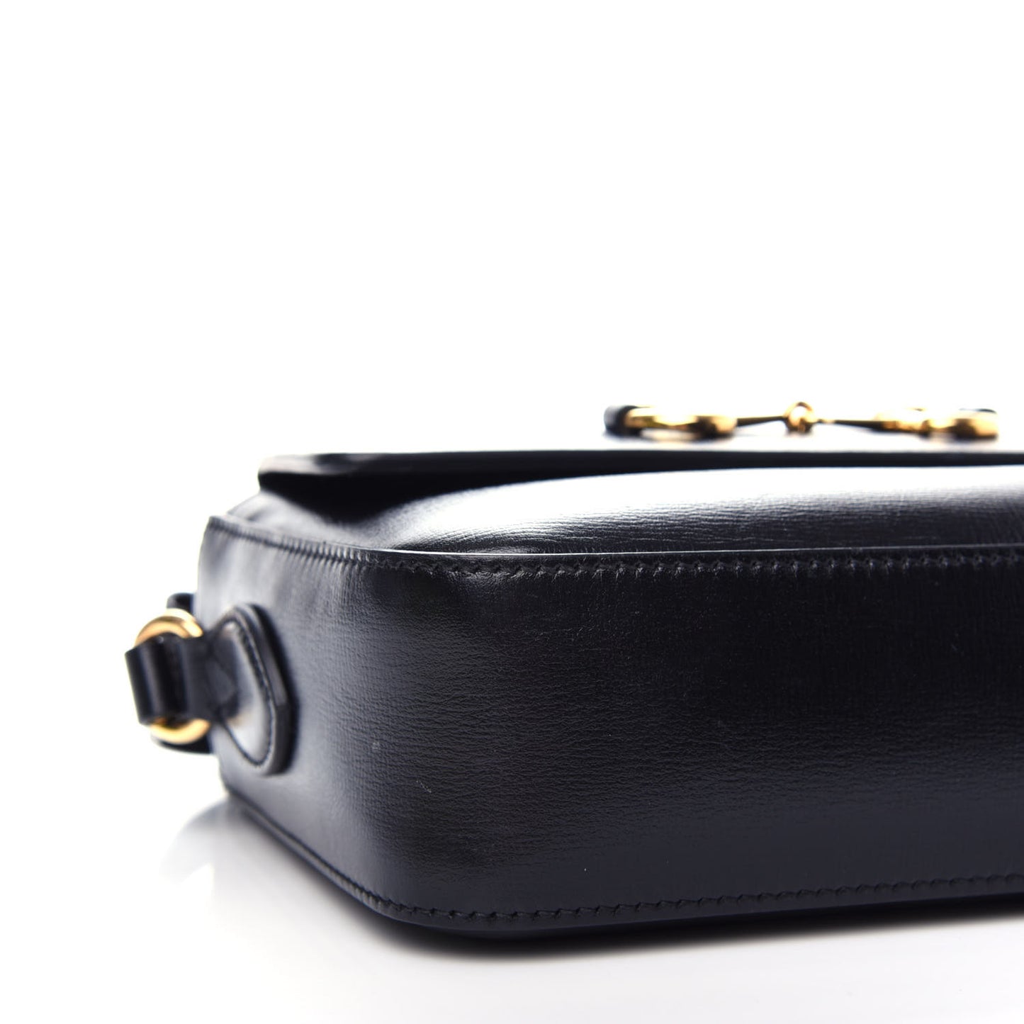 Textured Calfskin Small Horsebit 1955 Shoulder Bag Black