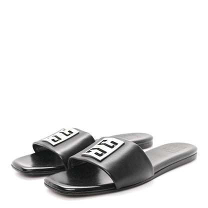 Givenchy Lambskin 4G Plaque Flat Sandals 38 Black 4 of 9