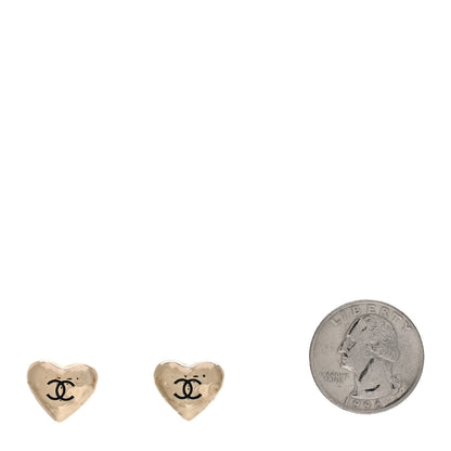 Chanel CC Heart Earrings Gold 2 of 5