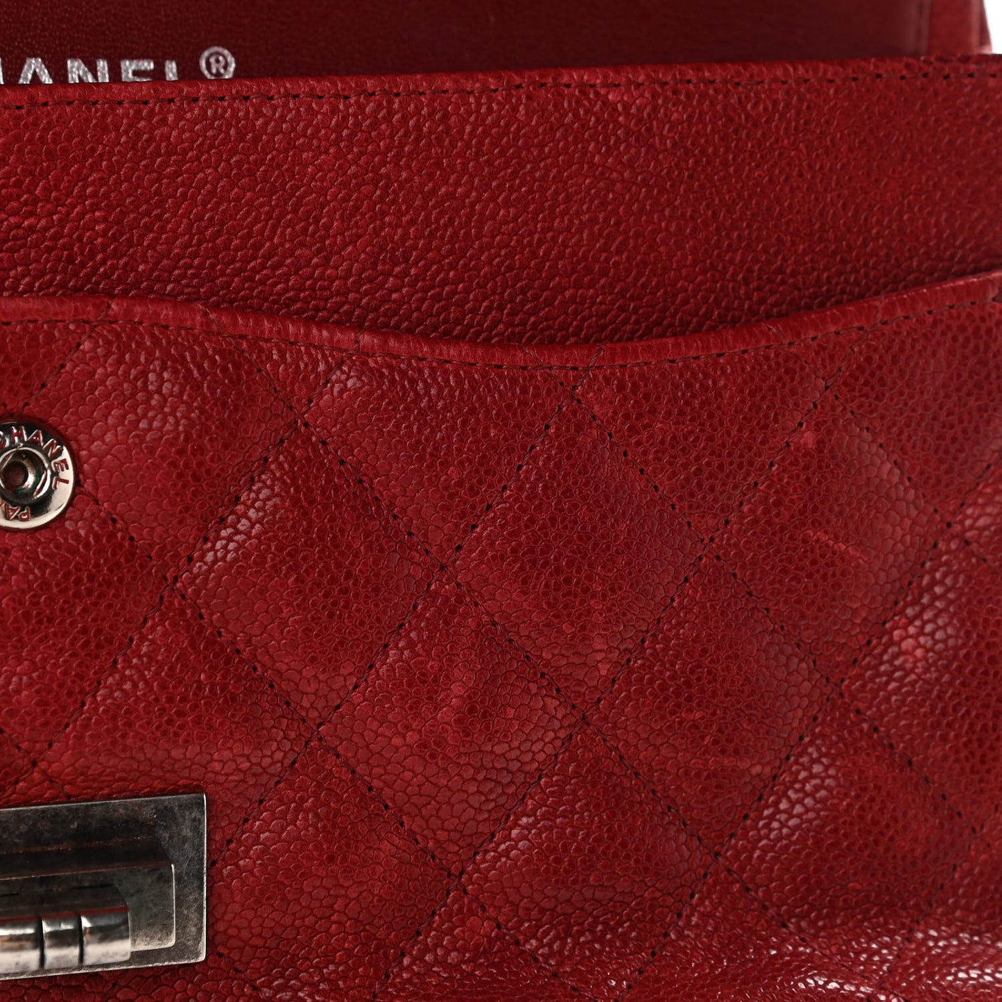 Washed Caviar Quilted 2.55 Reissue 225 Bijoux Chain Flap Red