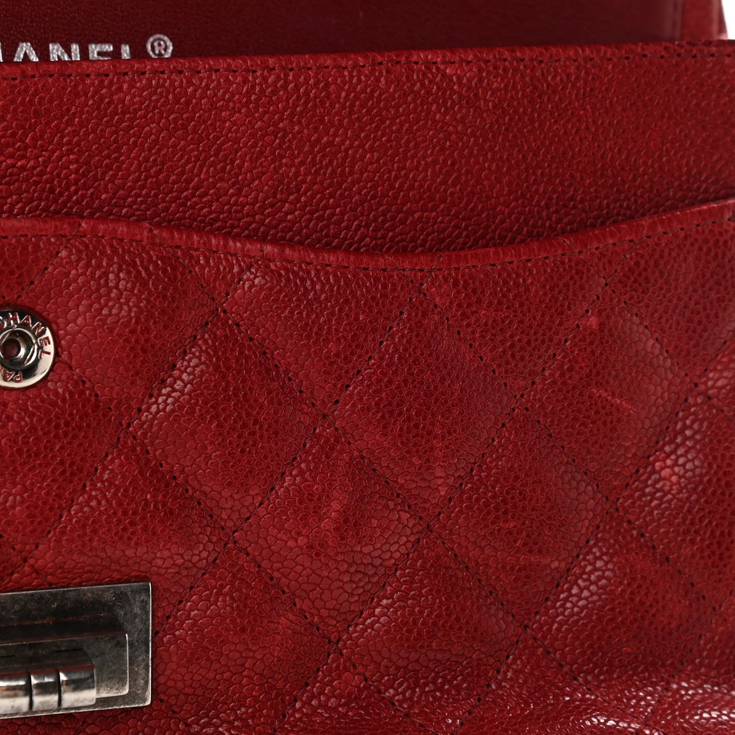 Chanel Washed Caviar Quilted 2.55 Reissue 225 Bijoux Chain Flap Red 11 of 13