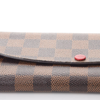 Louis Vuitton Damier Ebene Emilie Wallet Red 8 of 13