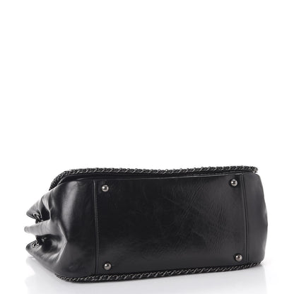 Chanel Calfskin Quilted Large CC Enchained Accordion Flap Black 4 of 8