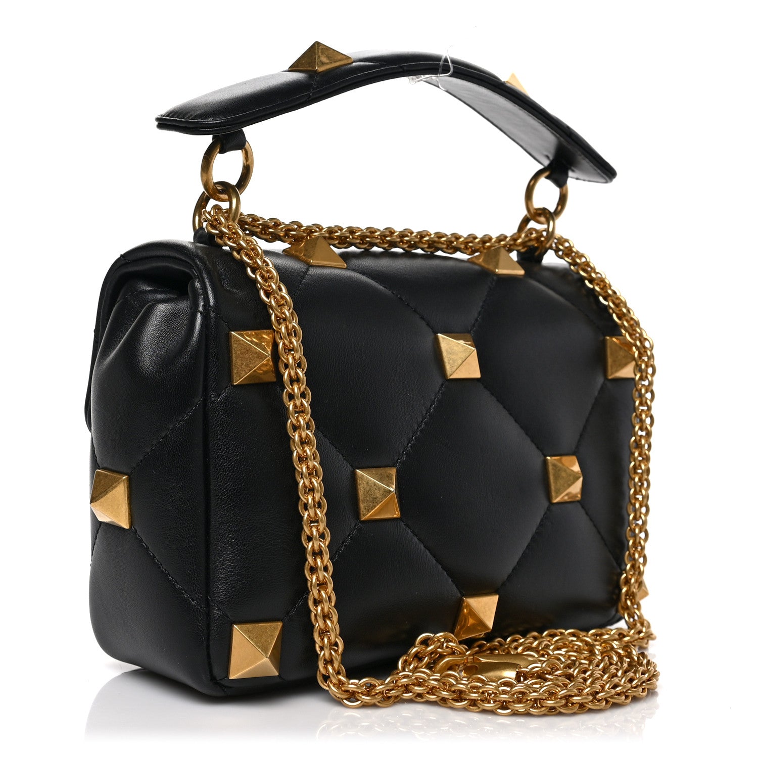 Valentino Garavani Nappa Medium Roman Stud Shoulder Bag Black 3 of 8
