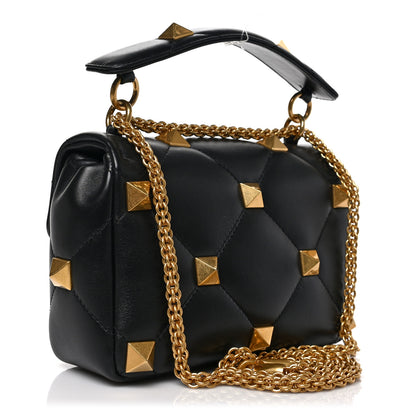 Valentino Garavani Nappa Medium Roman Stud Shoulder Bag Black 3 of 8