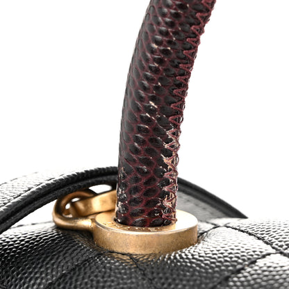 Chanel Caviar Lizard Embossed Quilted Small Coco Handle Flap Black 14 of 17