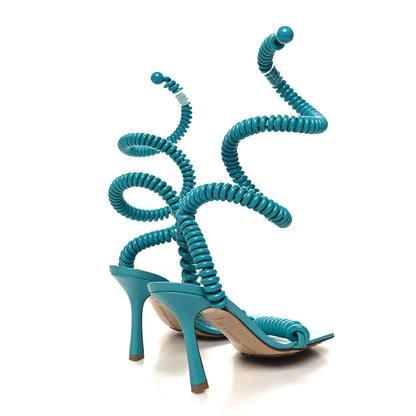 Bottega Veneta Rubber Wire Nappa Stretch 90mm Sandals 36 Turquoise 4 of 10