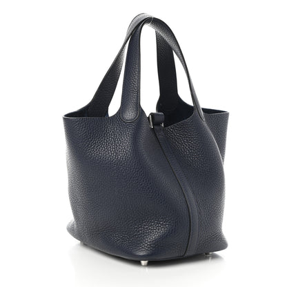 Hermes Taurillon Clemence Picotin Lock 18 PM Bleu Nuit 3 of 10