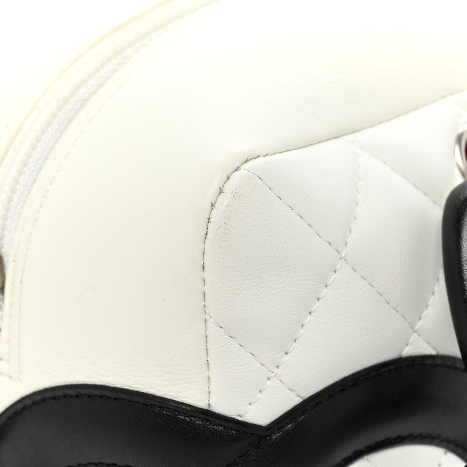 Chanel Calfskin Quilted Large Cambon Bowler White Black 15 of 15