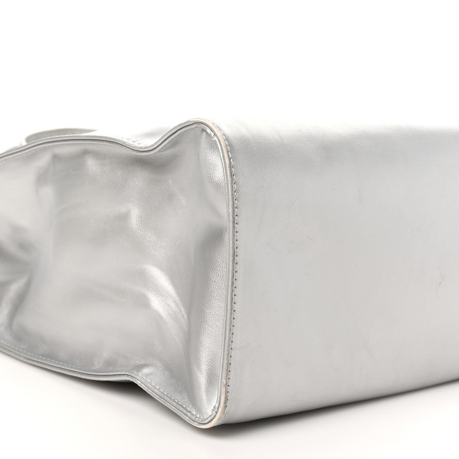Telfar Metallic Vegan Leather Medium Shopping Bag Silver 7 of 12