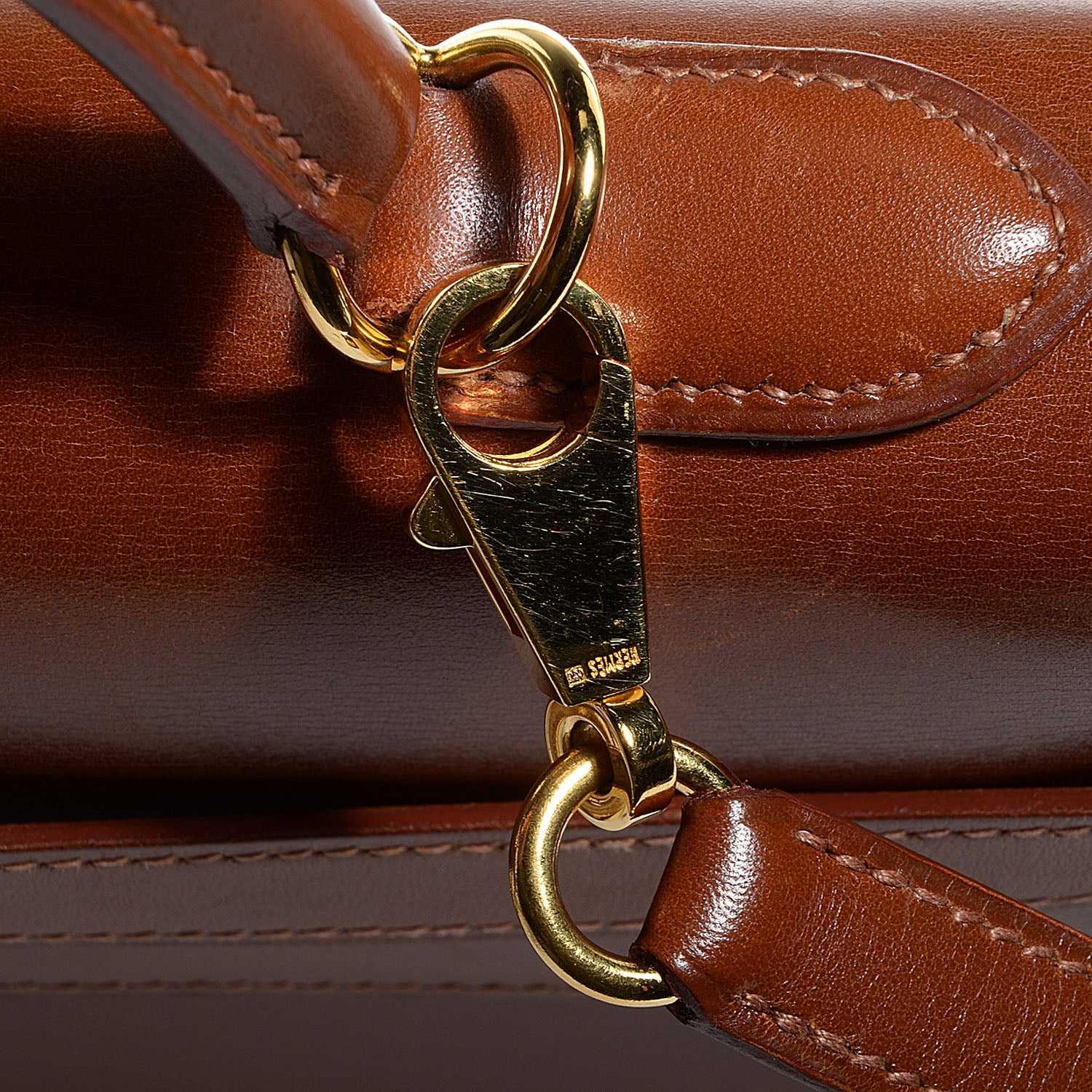 Hermes Veau Tadelakt Kelly Sellier 35 Fauve 11 of 21