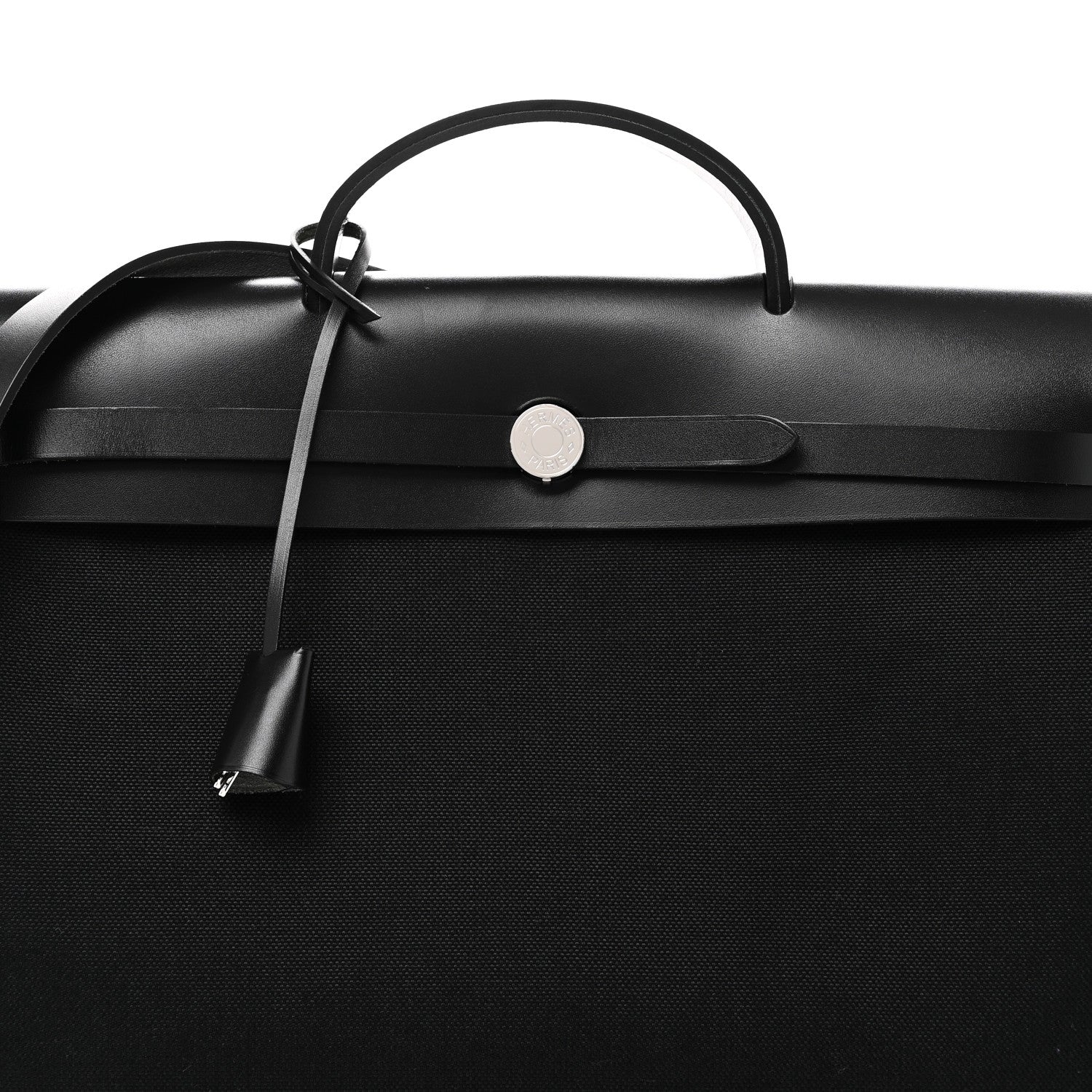 Hermes Military Toile Vache Hunter Herbag Messenger 39 Black 9 of 11