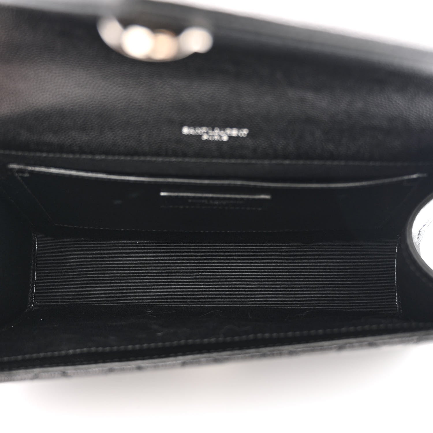 Saint Laurent Grain De Poudre Textured Mixed Matelasse Triquilt Medium Monogram Satchel Black 5 of 12