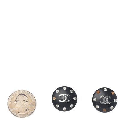 Chanel Crystal CC Clip On Earrings Black 2 of 4