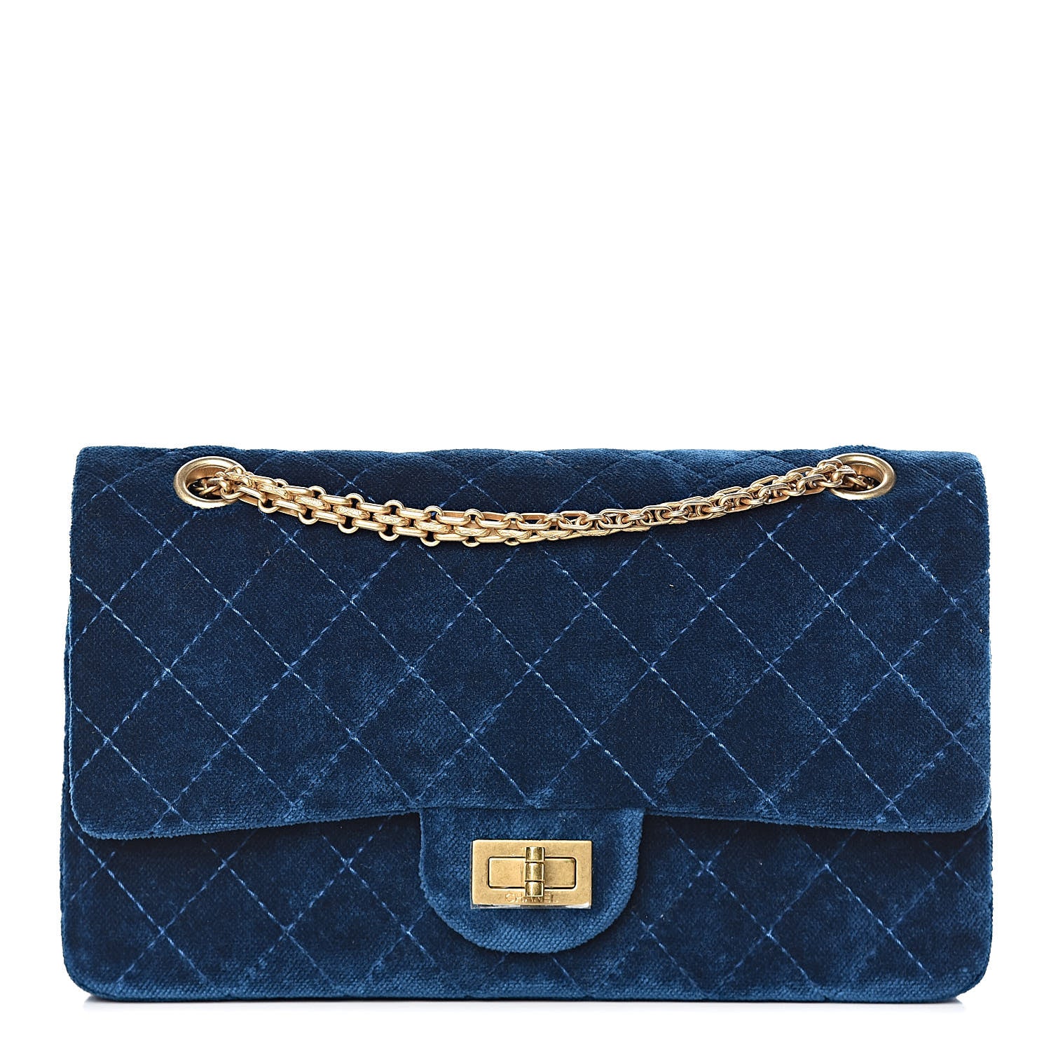 Chanel Velvet Quilted 2.55 Reissue 225 Flap Blue 1 of 10