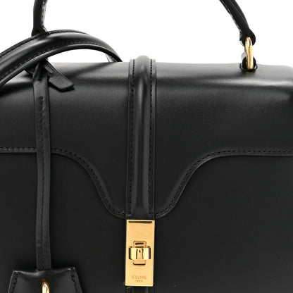 Celine Satinated Calfskin Mini 16 Top Handle Bag Black 8 of 10