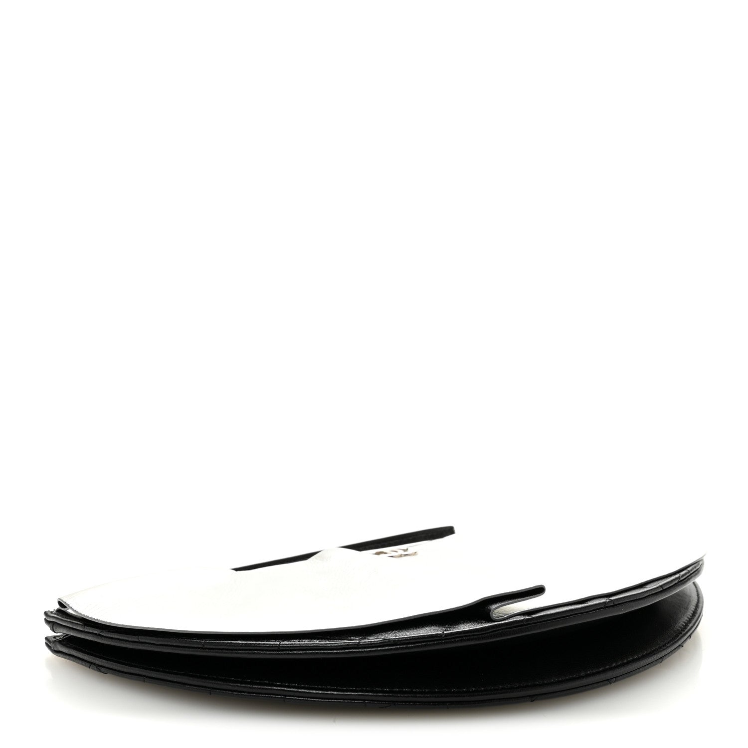 Chanel Metallic Lambskin Wave Clutch Black Silver 4 of 12