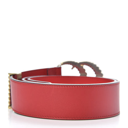 Gucci Moon Calfskin Torchon Double G 40mm Belt 80 32 Hibiscus Red 2 of 4