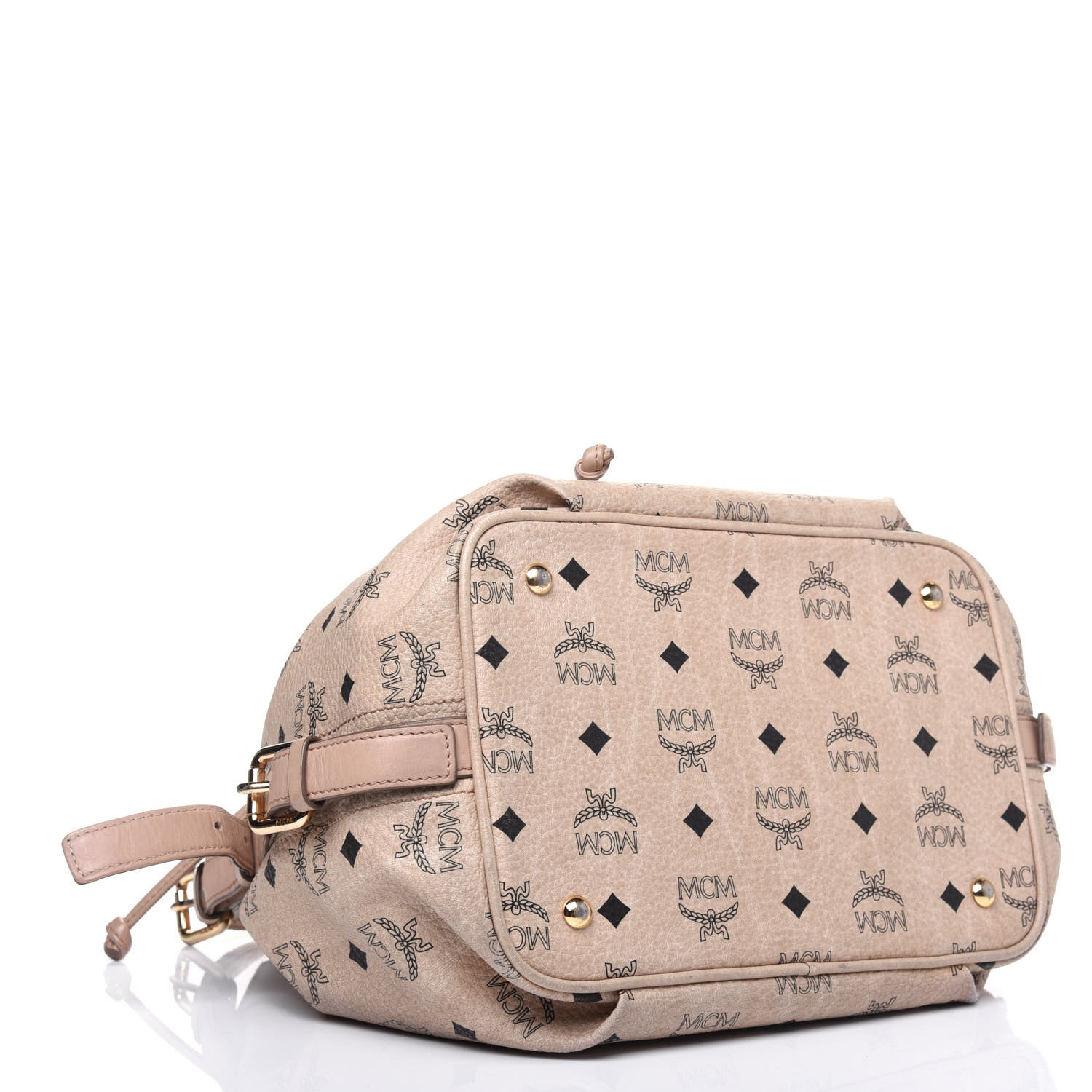 MCM Visetos Essential Drawstring Bucket Bag Beige 4 of 29