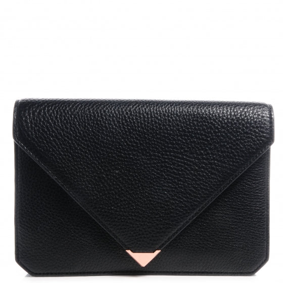 Soft Pebbled Prisma Skeletal Clutch Black