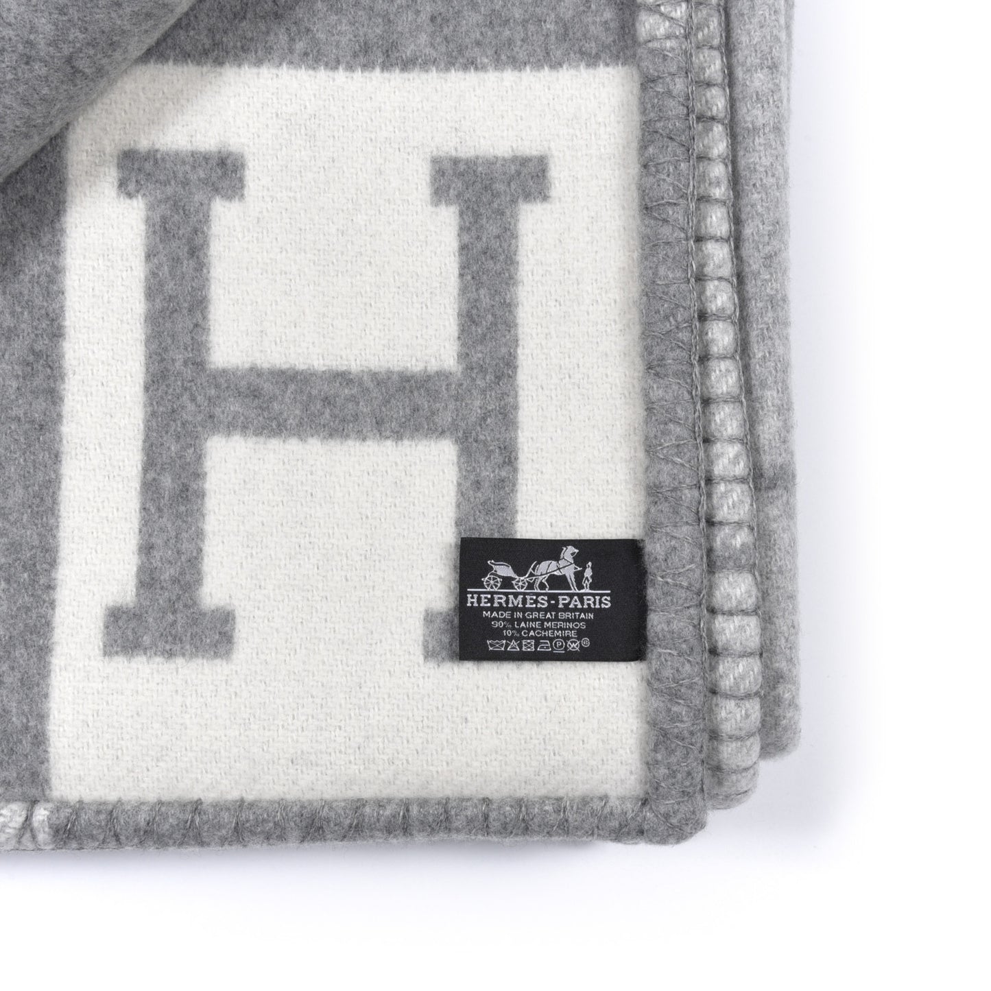 Wool Cashmere Avalon III Blanket Ecru Gris Clair